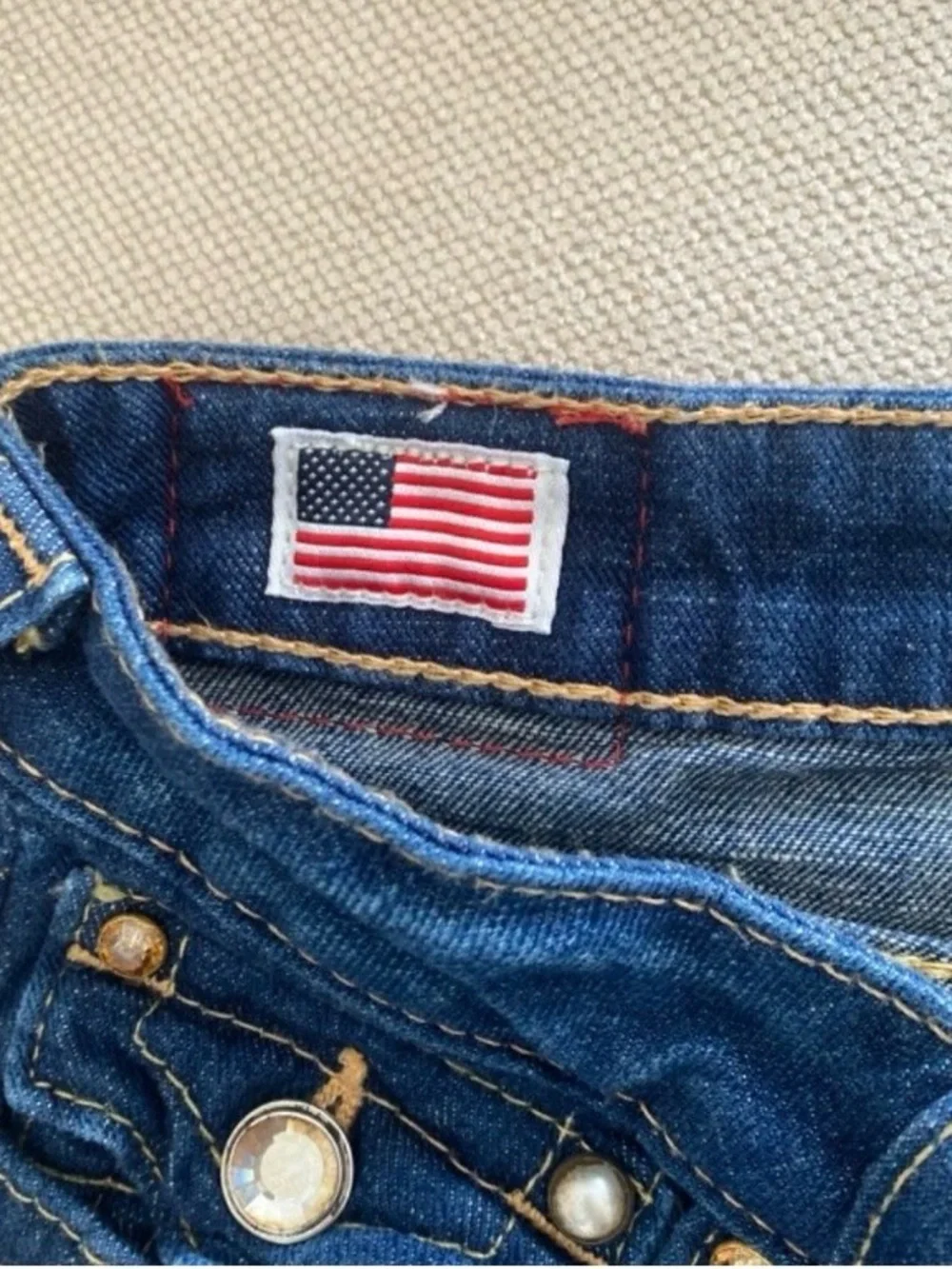 True Religion Dark Indigo Flare Jeans - Picture 3 of 10